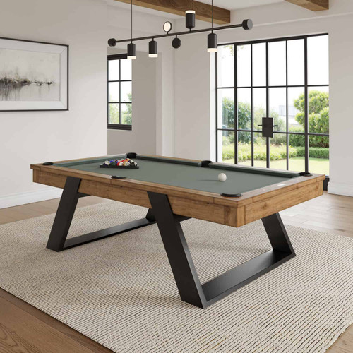 Modesto Slate Pool Table by Plank & Hide | Whiskey Finish | Free Install