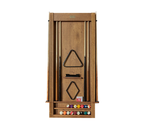 American Heritage Alta 6-Cue Wall Mounted Cue Rack in Brushed Walnut ($500)