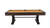 Side view of the Otis Slate Pool Table by Plank & Hide, showcasing the substantial X-style legs, solid wood apron with subtle distressing, and classic billiards design elements
